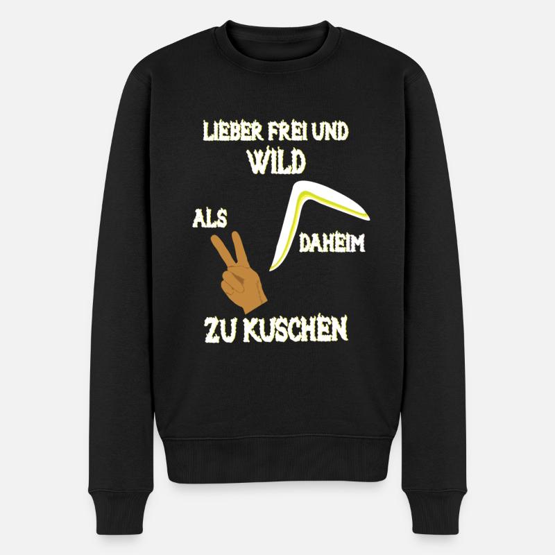 Lieber Frei und Wild - Männer Premium Bio Pullover - Schwarz