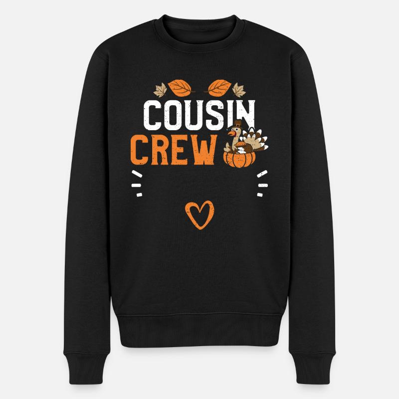 Cousin Crew - Thanksgiving - Männer Premium Bio Pullover - Schwarz