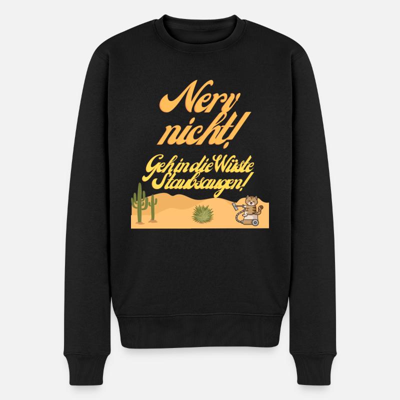 Staubsaugen in der Wüste - Männer Premium Bio Pullover - Schwarz