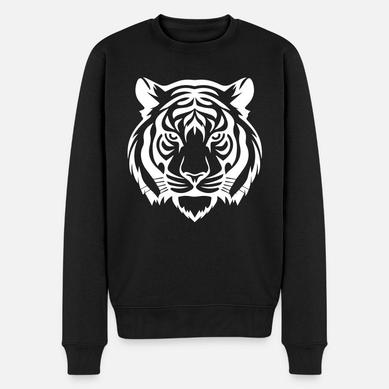 Tiger - Männer Premium Bio Pullover - Schwarz