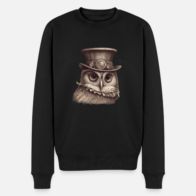 Chouette Steampunk 1 - Pull Premium bio Homme - noir