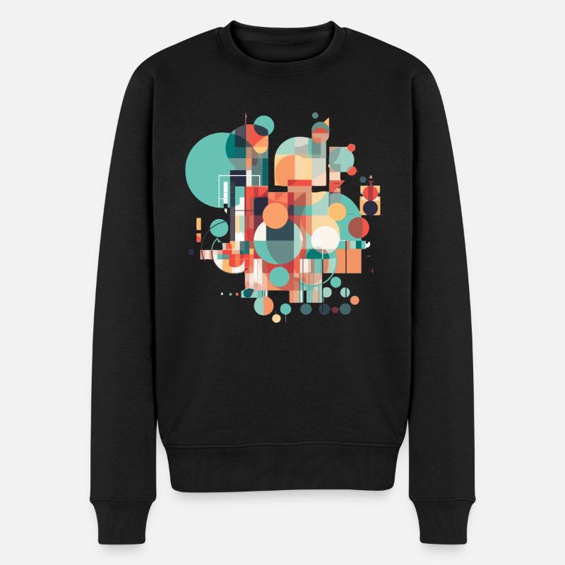 Abstraktes Muster - Männer Premium Bio Pullover - Schwarz