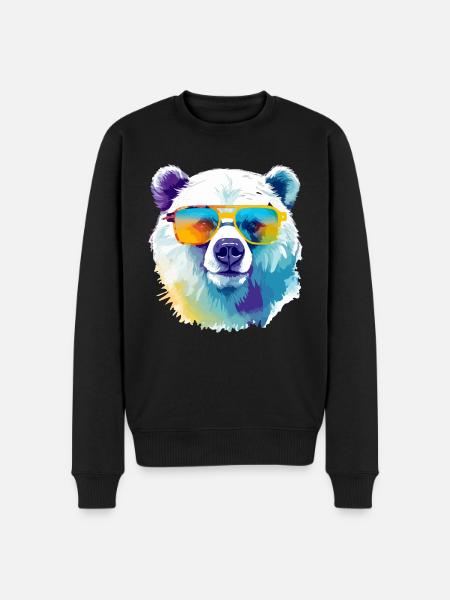 Bruce the polar bear - Men's Premium Organic Jumper - black