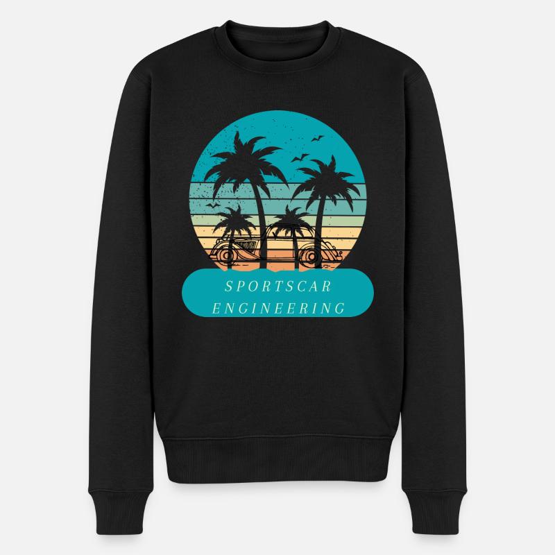 Retro Car Shirt - Männer Premium Bio Pullover - Schwarz