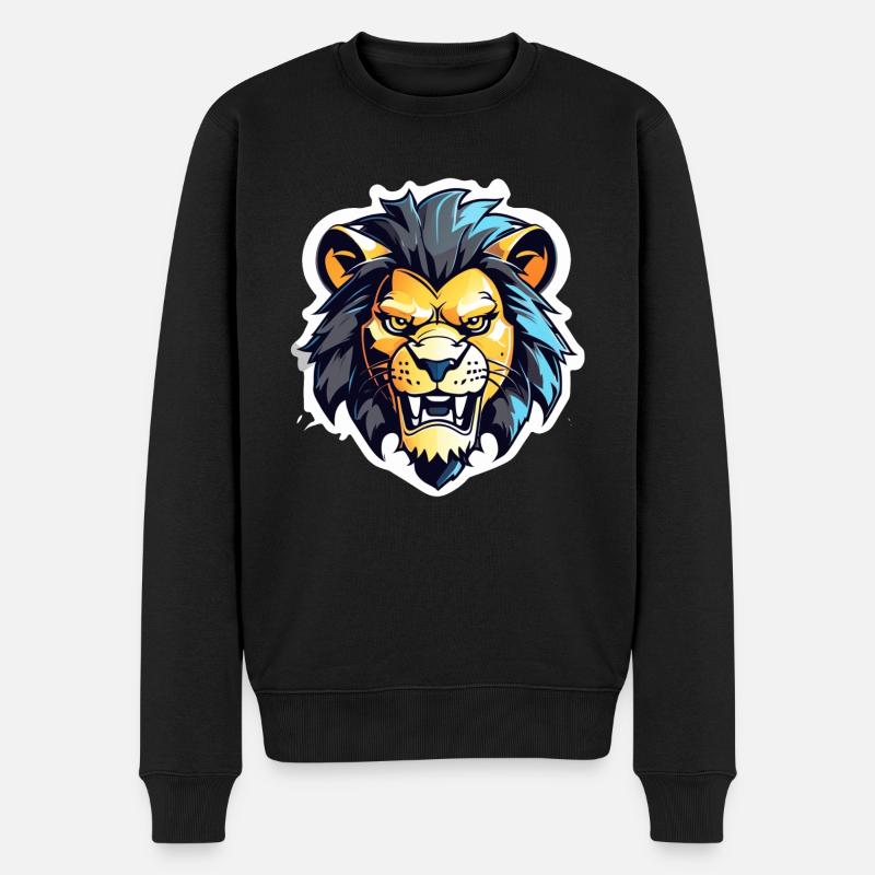 tete de lion - Pull Premium bio Homme - noir