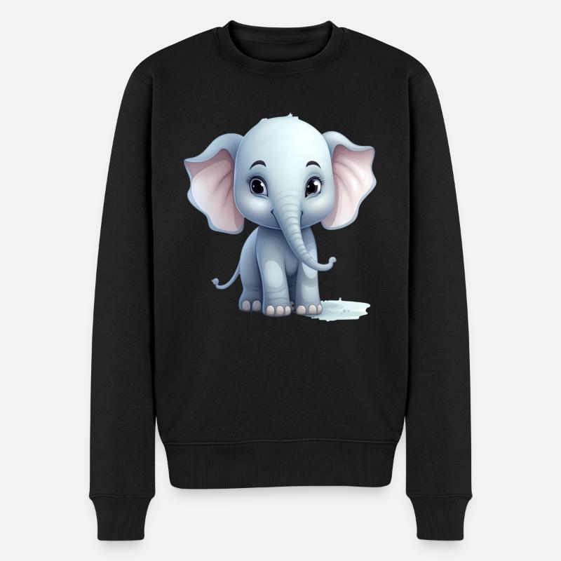 Bébé éléphant mignon - Pull Premium bio Homme - noir