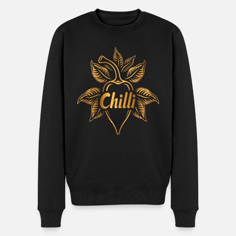 be Chilli - Männer Premium Bio Pullover - Schwarz