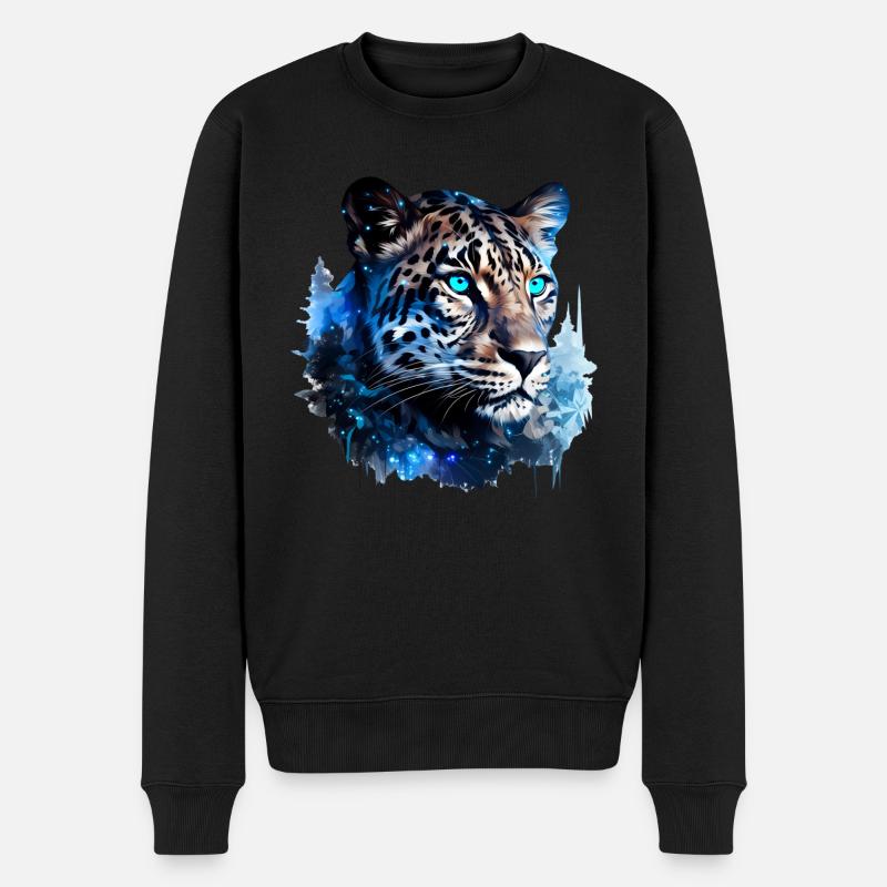 Leopard - Männer Premium Bio Pullover - Schwarz
