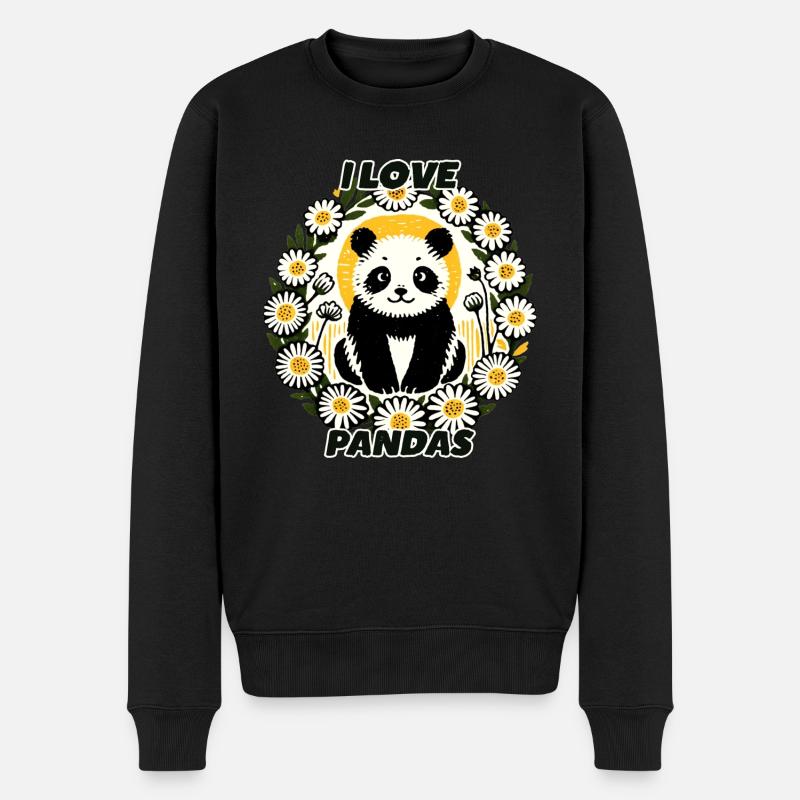 J’adore les pandas - Pull Premium bio Homme - noir