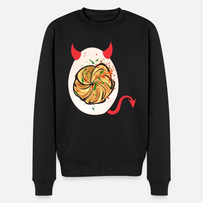 Gefüllte Eier Deviled Eggs - Männer Premium Bio Pullover - Schwarz