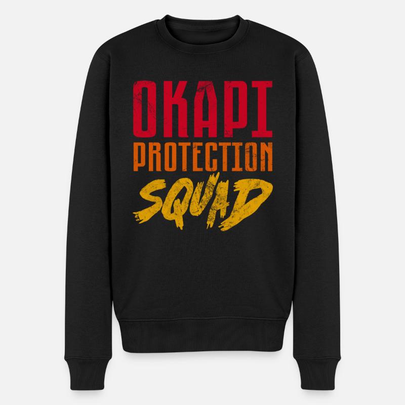okapi protection squad Design for a animal lover - Männer Premium Bio Pullover - Schwarz