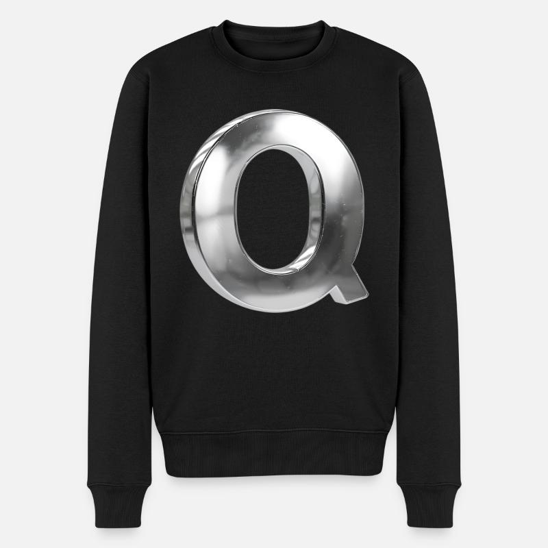 Chrome ,, Q " Métallisé - Pull Premium bio Homme - noir