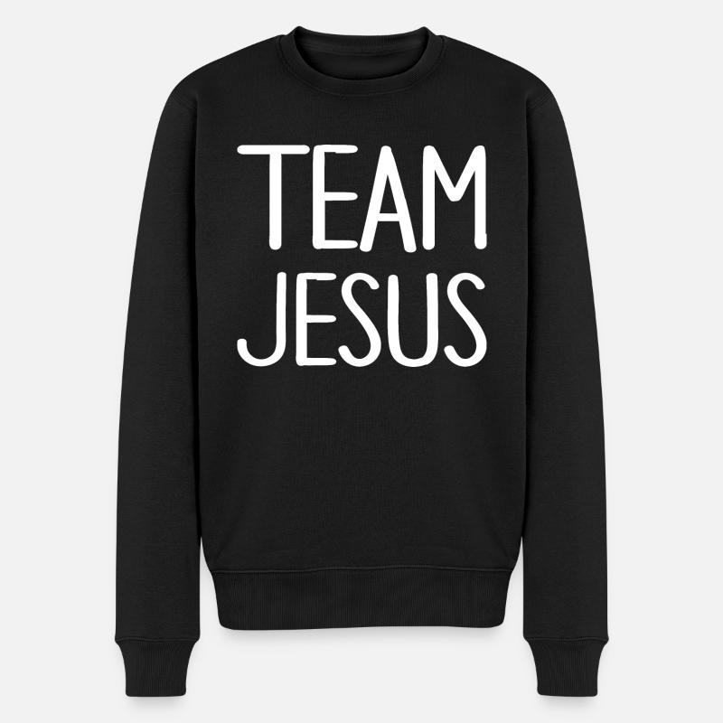 Team Jesus - Männer Premium Bio Pullover - Schwarz
