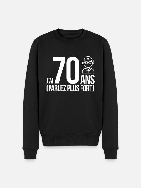 Anniversaire 70 ans homme humour sourd - Pull Premium bio Homme - noir
