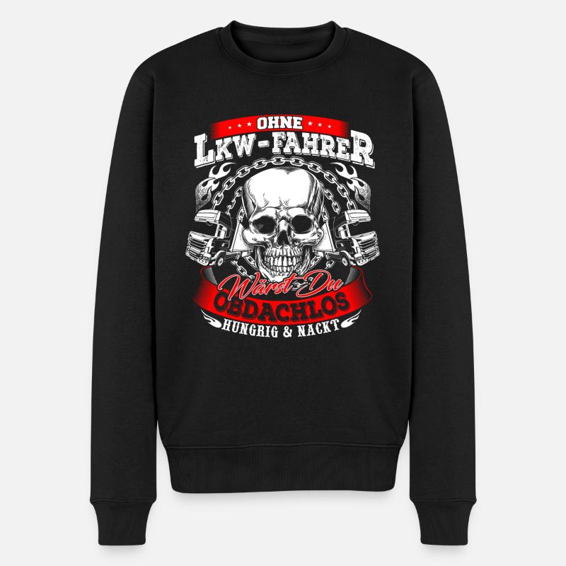 LKW-Fahrer Trucker Fernfahrer Obdachlos - Männer Premium Bio Pullover - Schwarz