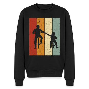 Father & Son Bicycle Design - Men's Premium Organic Jumper - black - Front - Nico (187cm)