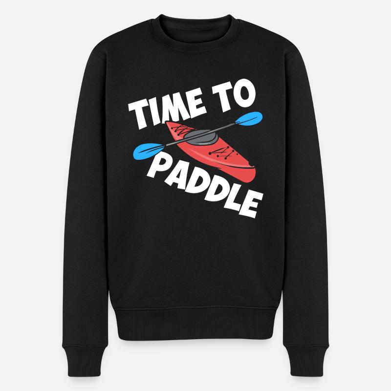 Time To Paddle - Männer Premium Bio Pullover - Schwarz