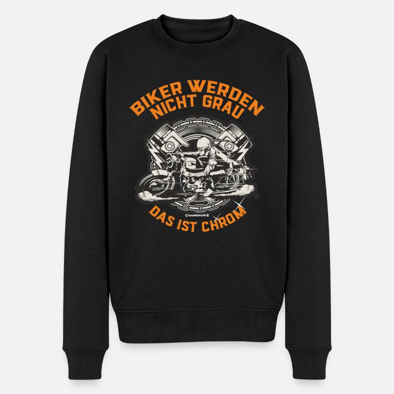 Design 2016 - Biker werden nicht grau - RAHMENLOS - Männer Premium Bio Pullover - Schwarz