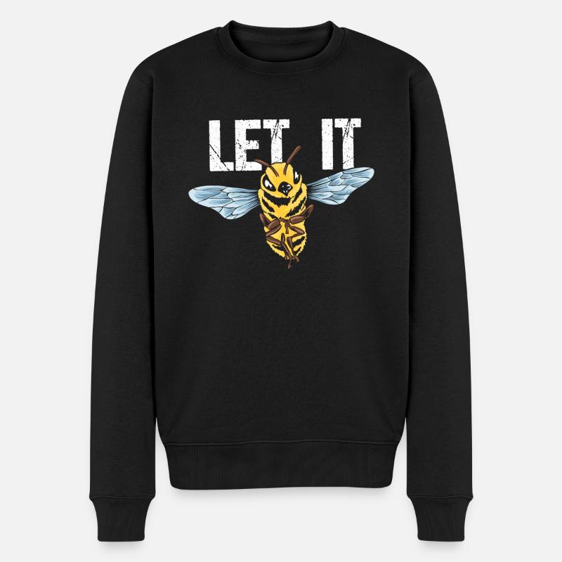 Bee | Let It Bee - Men's Premium Organic Jumper - black