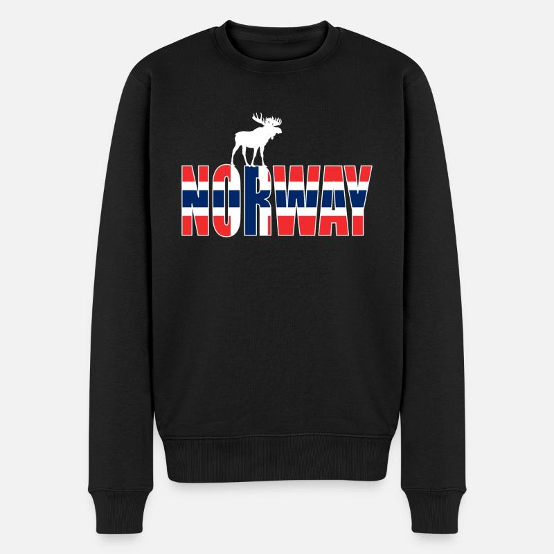 Norwegen Flagge - Männer Premium Bio Pullover - Schwarz