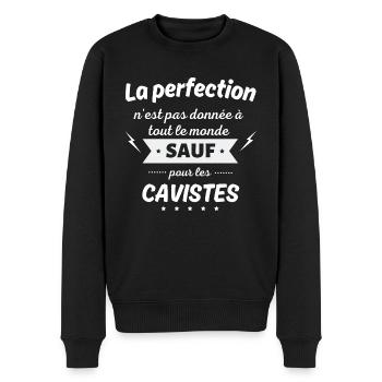 La perfection n est pas donnée sauf caviste - Pull Premium bio Homme - noir - Devant - Nico (187cm)