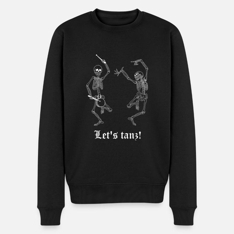 Dancing Skeletons - Männer Premium Bio Pullover - Schwarz