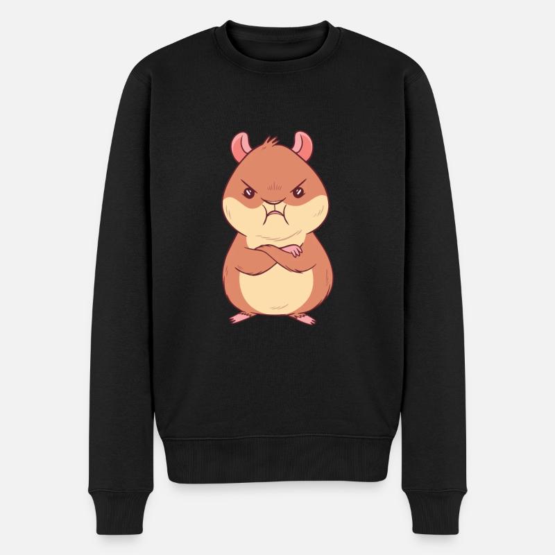 Süßer wütender Hamster - Männer Premium Bio Pullover - Schwarz