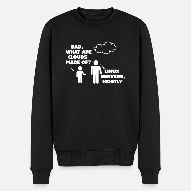 Funny Cloud Computing Papa Und Sohn - Männer Premium Bio Pullover - Schwarz