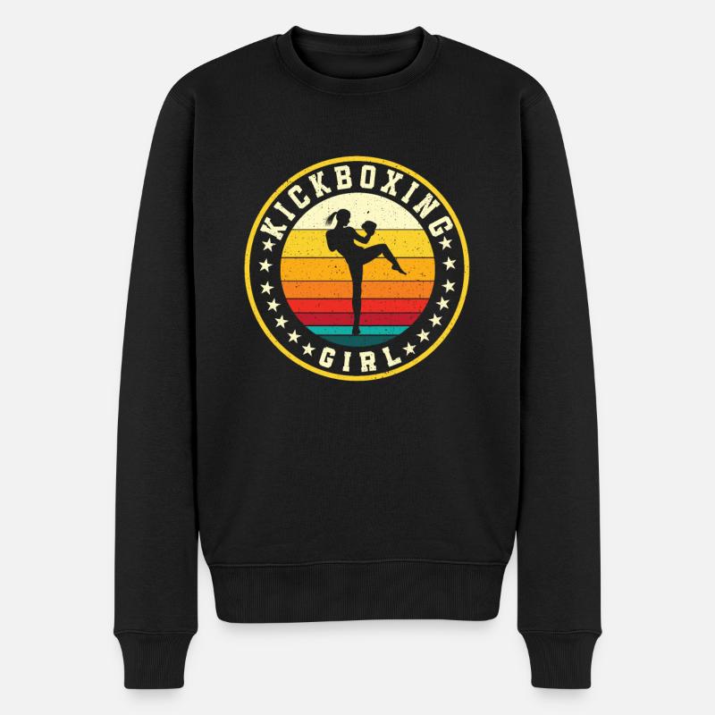 Kickboxing Mädchen - Männer Premium Bio Pullover - Schwarz