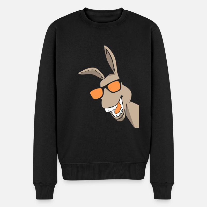 Esel - Männer Premium Bio Pullover - Schwarz