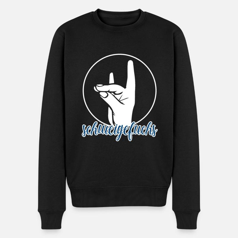 Schweigefuchs Lehrer Grundschule Kindergarten - Männer Premium Bio Pullover - Schwarz