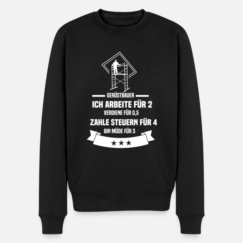 Gerüstbau Gerüstbauer - Männer Premium Bio Pullover - Schwarz