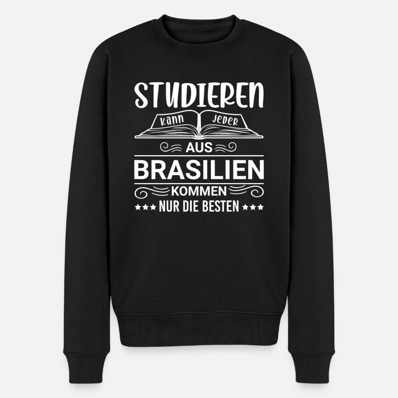 Studieren kann jeder Brasilien Brasilianer - Männer Premium Bio Pullover - Schwarz