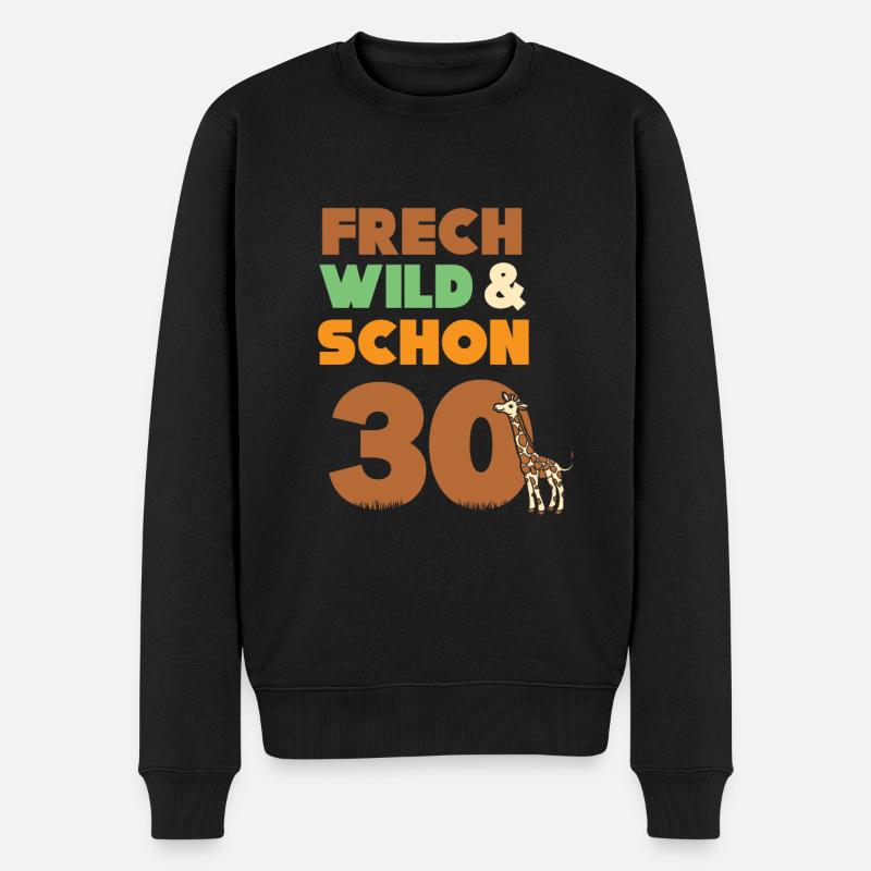 Geschenk 30 Jahre Geburtstag Giraffe - Männer Premium Bio Pullover - Schwarz