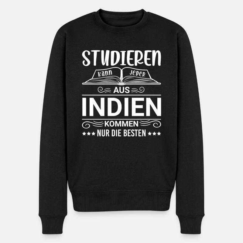 Studieren kann jeder Indien Inder - Männer Premium Bio Pullover - Schwarz