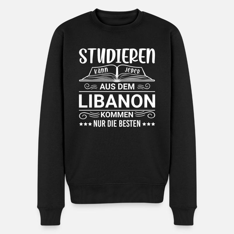 Studieren kann jeder Libanon Libanese - Männer Premium Bio Pullover - Schwarz