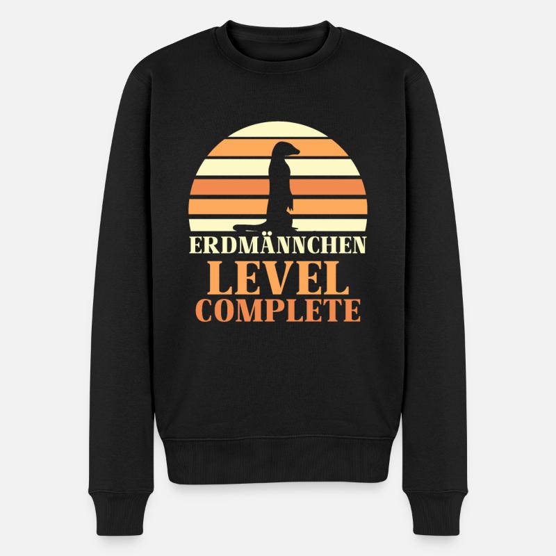 Erdmännchen Level Complete - Männer Premium Bio Pullover - Schwarz