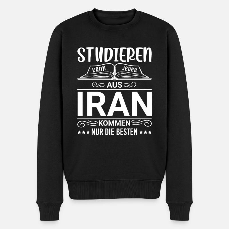 Studieren kann jeder Iran Iraner - Männer Premium Bio Pullover - Schwarz
