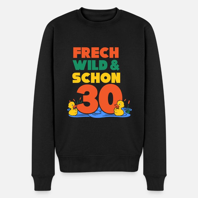 Geschenk 30 Jahre Geburtstag Ente - Männer Premium Bio Pullover - Schwarz