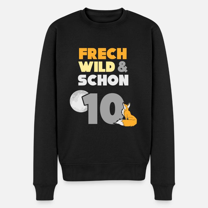 10 Jahre Geburtstag Junge Mädchen Fuchs - Männer Premium Bio Pullover - Schwarz