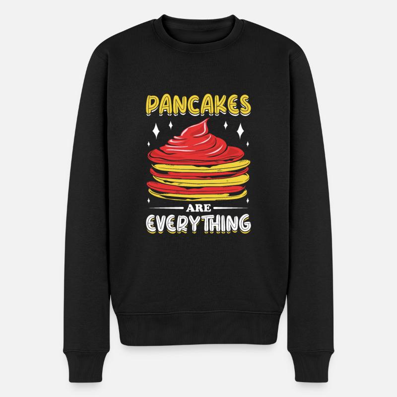 Pancakes are everything - Männer Premium Bio Pullover - Schwarz