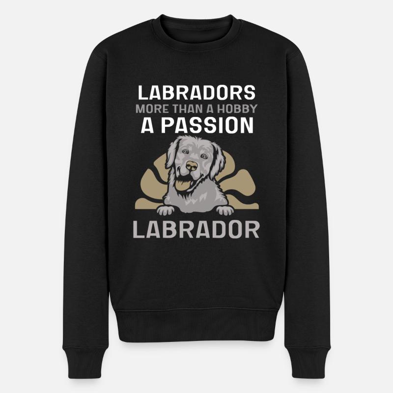 Labrador - Männer Premium Bio Pullover - Schwarz
