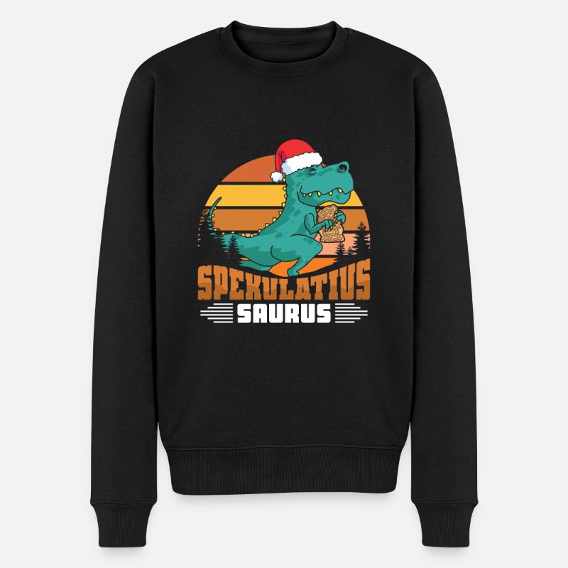 Spekulatius Saurus - Männer Premium Bio Pullover - Schwarz