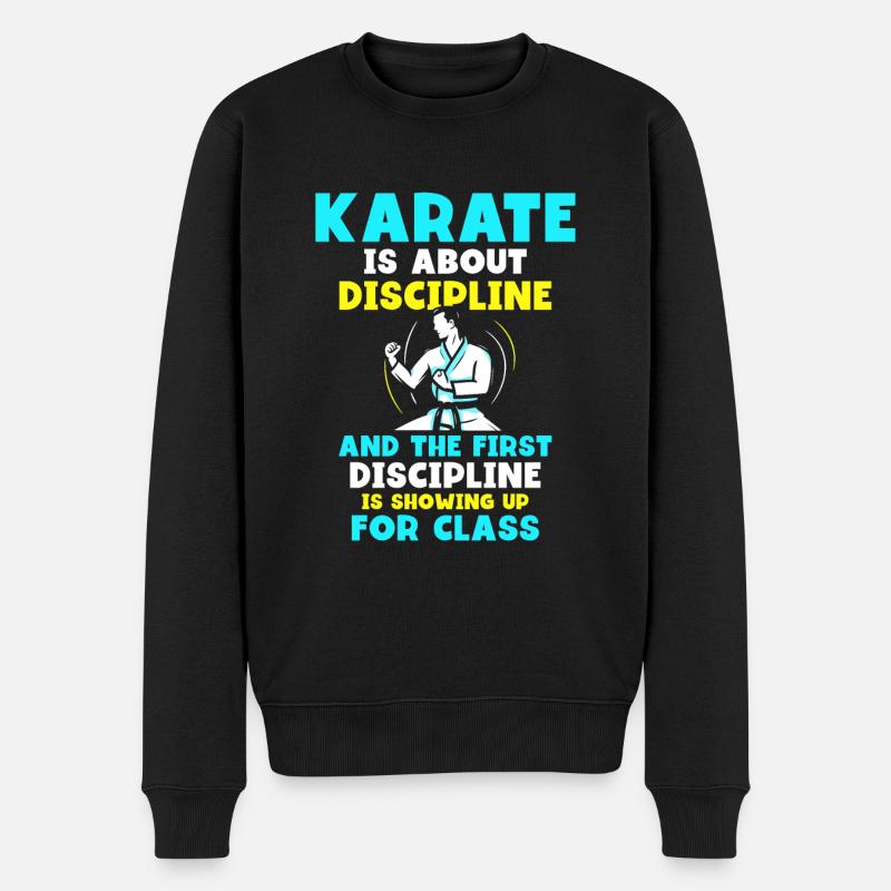Karate is about discipline - Männer Premium Bio Pullover - Schwarz