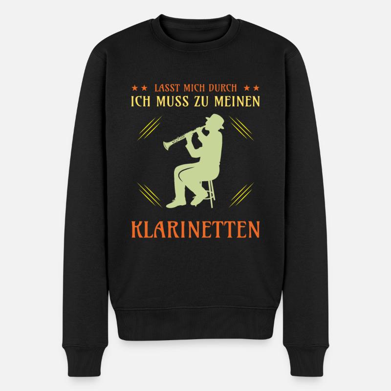 Klarinette Klarinettenspieler Klarinettist - Männer Premium Bio Pullover - Schwarz