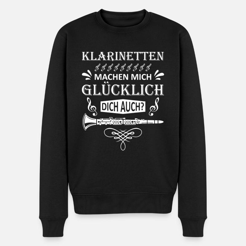Klarinette Klarinettenspieler Klarinettist - Männer Premium Bio Pullover - Schwarz