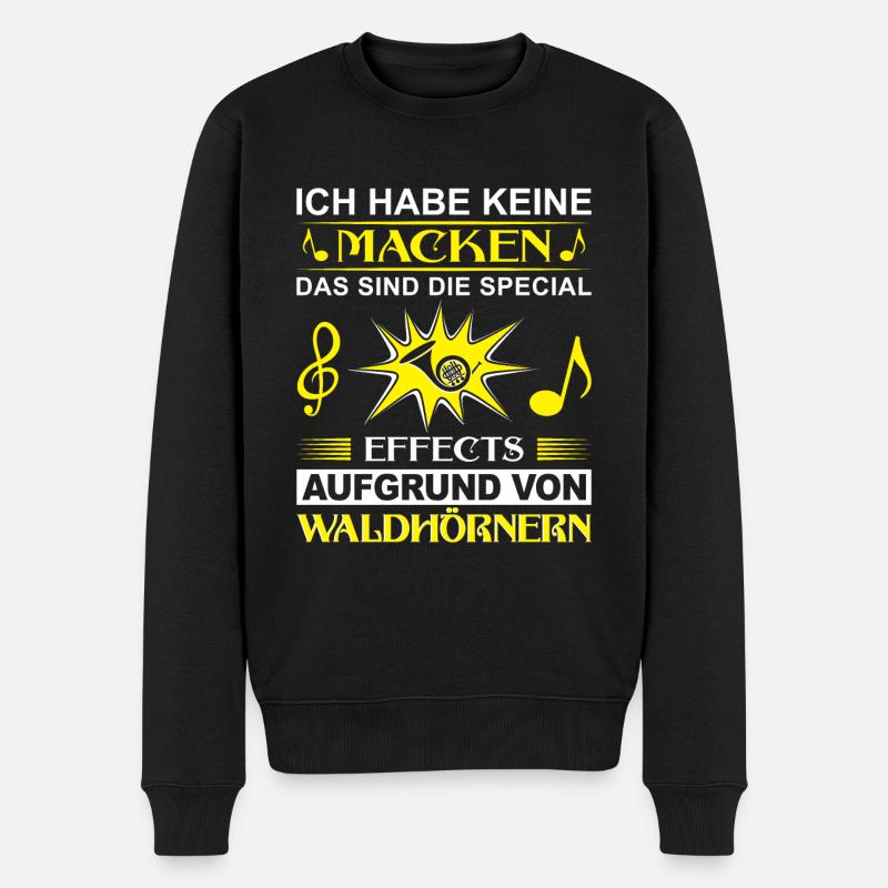 Waldhorn Waldhornspieler Hornist - Männer Premium Bio Pullover - Schwarz