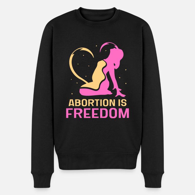 abortion is freedom - Männer Premium Bio Pullover - Schwarz