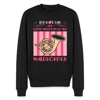 Waldhorn Waldhornspieler Hornist - Männer Premium Bio Pullover - Schwarz - Vorne - Nico (187cm)