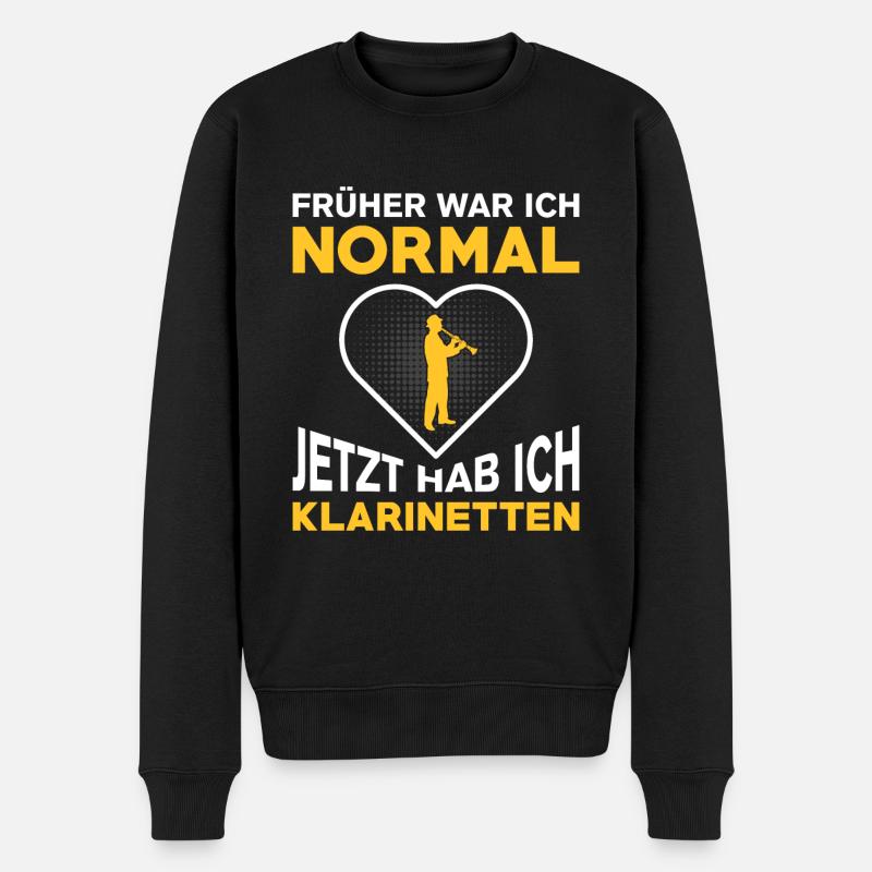 Klarinette Klarinettenspieler Klarinettist - Männer Premium Bio Pullover - Schwarz